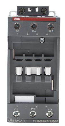 ABB AF52 Contactor, 24V ac/dc Coil, 3-Pole, 100 A, 22 kW 60V, 3 NO, 690V ac