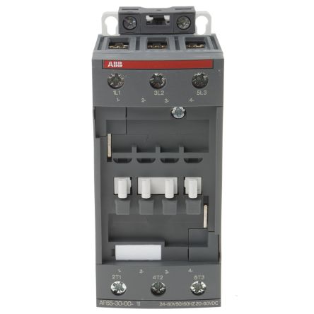 ABB AF65 Contactor, 24V ac/dc Coil, 3-Pole, 105 A, 30 kW 60V, 3 NO, 690V ac