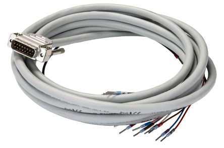 Phoenix Contact Male D-Sub 15-Pin to Male Free End Cable, 4 m Polyvinyl Chloride, CABLE-D-15SUB/M/OE/0.25/S/4.0M Series