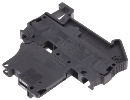 Phoenix Contact 3036563 ST 4-HESILA 250 (5X20) Series Fused DIN Rail Terminal Black, 1-Level Fused, Spring Cage