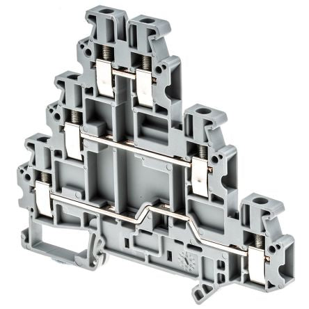 Phoenix Contact 3214259 UT 2.5-3L Series Multi Level Terminal Block Grey, 3-Level, Screw