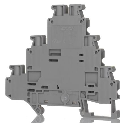 Phoenix Contact 3214291 UT 2.5-PE/L/N Series Multi Level Terminal Block Grey, 2.5mm², 3-Level, Screw