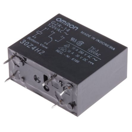 Omron PCB Power Relay, 120V ac Coil, 5A Switching Current, SPDT