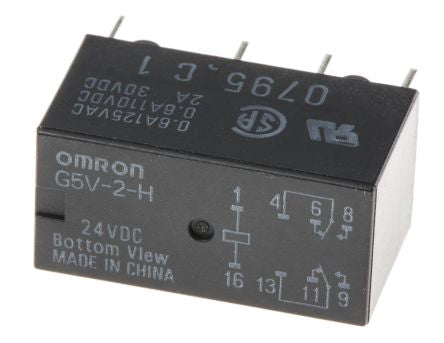 Omron PCB Signal Relay, 24V dc Coil, 1A, DPDT