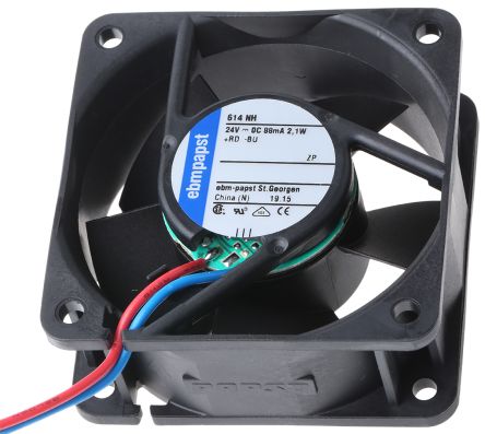 ebm-papst 600 N Series Axial Fan, 24V dc, 43 m³/h, 2.1 W 60 mm 25mm 25 mm