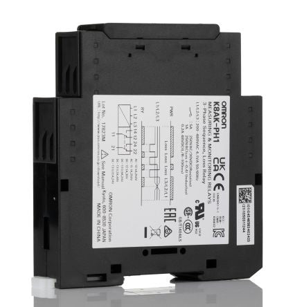 Omron Monitoring Relay, 3 Phase, 200/400 V ac Monitor Range, DPDT, DIN Rail, 200V ac, 400 V ac 30 V ac