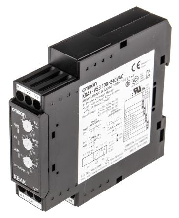 Omron Monitoring Relay, 1 Phase, SPDT, DIN Rail, 100V ac, 240 V ac 24 V dc