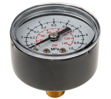 Norgren R 1/8 in MNPT Pressure Gauge, 40 mm, 10 bar, UKAS