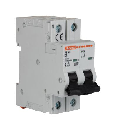 Lovato Modulo P1MB Miniature Circuit Breaker, 1-Pole, 4A, Type C, 230V ac AC, 60 V dc DC, 6 kA Breaking Capacity