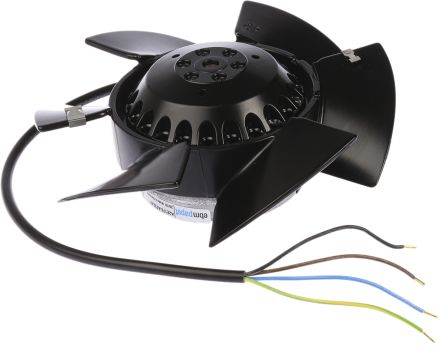 ebm-papst A2E170 Series Axial Fan, 230V ac, 565 m³/h, 53 W, 230 mA Max, IP44 170 mm, 63mm, 63 mm