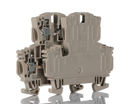 Weidmüller 1029100000 W Series Double Level Terminal Block Dark Beige, 0.5mm², 4 mm², 2-Level