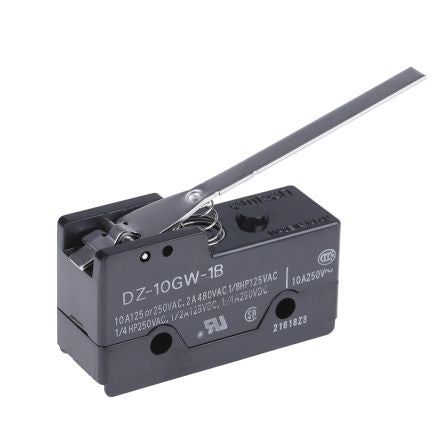 Omron DZ Series Lever Limit Switch, DPDT, IP00, 250V ac, 10A