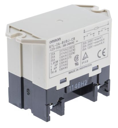Omron Panel Power Relay, 240V ac Coil, 25A Switching Current, DPST