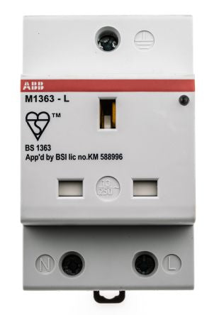 ABB M1363-L Grey 1 Gang Plug Socket, 13A Indoor, Type G - British