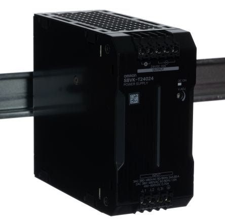 Omron S8VK-T Switched Mode DIN Rail Power Supply 480V ac AC Input 24V dc, 10 A Output DC 240 W