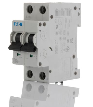 Eaton xEffect xEffect Miniature Circuit Breaker, 2-Pole, 4A, Type D, 415V ac AC, 10 kA Breaking Capacity