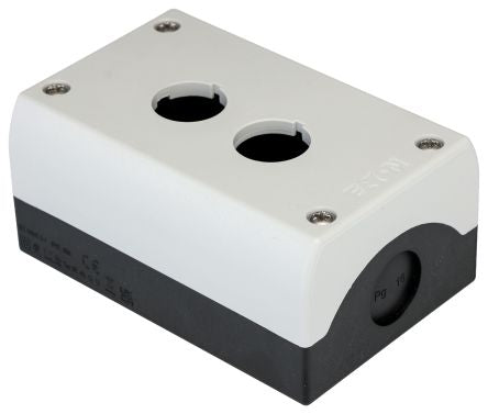 Eaton Grey Plastic RMQ Titan M22 Push Button Enclosure - 2 Hole 22 mm Diameter