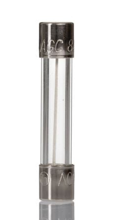 Eaton 8A F Glass Cartridge Fuse, 6.3 x 32 mm