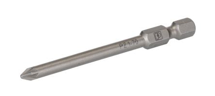 Phoenix Contact Screwdriver Bit, E 6.3 (1/4 in) Tip, PZ1 x 70 mm Tip, Phillips Drive, 70 mm Overall 1-Piece