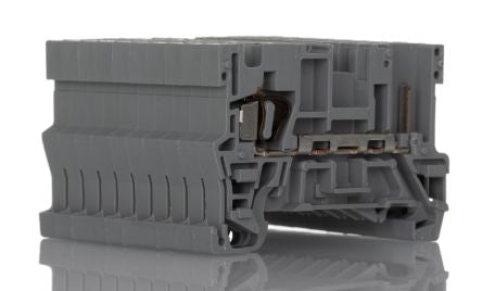 WAGO 769-176 769 Series Carrier Terminal Block Grey, 4mm², 1-Level, Cage Clamp