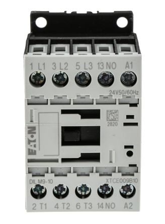 Eaton DILM Contactor, 24V ac Coil, 3-Pole, 9 A, 4 kW 24V ac, 3 NO, 400V ac