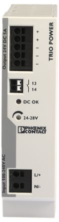 Phoenix Contact TRIO POWER Switched Mode DIN Rail Power Supply 264V ac AC Input 28V dc, 5 A Output DC 120 W