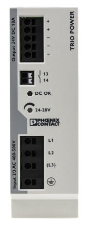 Phoenix Contact TRIO POWER Switched Mode DIN Rail Power Supply 575V ac AC Input 28V dc, 10 A Output DC 240 W