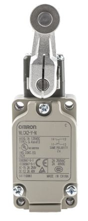 Omron WL Series Roller Lever Limit Switch, IP67, PVC, 316L Stainless Steel, Brass, Ethylene Propylene Diene Monomer,