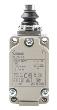Omron WL Series Plunger Limit Switch, SPST, IP67, Aluminium Housing, 500V ac, 10A