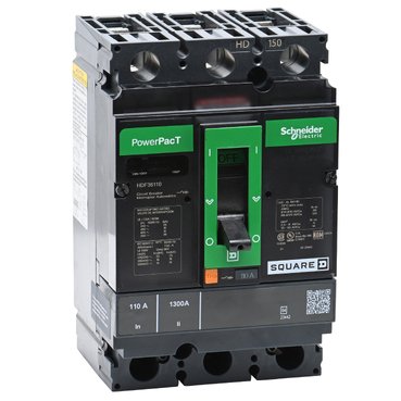 Circuit breaker, PowerPacT H, 110A, 3 pole, 600VAC, 14kA, busbar, thermal magnetic, 80% (Circuit breaker PowerPacT H) is a Schneider Electric product. Designed for reliable performance and long service life. Available across Iraq — contact us for pricing and delivery options.
