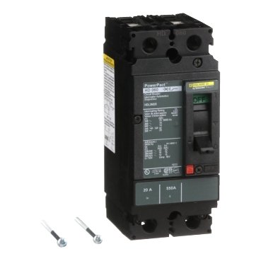 Circuit breaker, PowerPacT H, 20A, 2 pole, 600VAC, 14kA, lugs, thermal magnetic, 80% (Circuit breaker PowerPacT H) is a Schneider Electric product. Designed for reliable performance and long service life. Available across Iraq — contact us for pricing and delivery options.