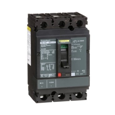 Circuit breaker, PowerPacT H, 80A, 3 pole, 600VAC, 14kA, lugs, thermal magnetic, 80% (Circuit breaker PowerPacT H) is a Schneider Electric product. Designed for reliable performance and long service life. Available across Iraq — contact us for pricing and delivery options.