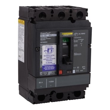 Circuit breaker, PowerPacT H, 90A, 3 pole, 600VAC, 14kA, lugs, thermal magnetic, 80%, shunt (Circuit breaker PowerPacT H) is a Schneider Electric product. Designed for reliable performance and long service life. Available across Iraq — contact us for pricing and delivery options.