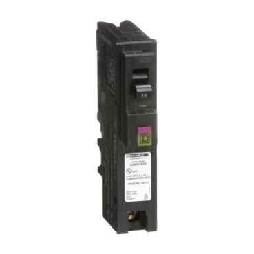 Mini circuit breaker, Homeline, 15A, 1 pole, 120VAC, 10kA AIR, combo ARC/ground fault, plug on neutral, plug in, UL [TAA] (Mini circuit breaker Homeline) is a Schneider Electric product. Designed for reliable performance and long service life. Available across Iraq — contact us for pricing and delivery options.