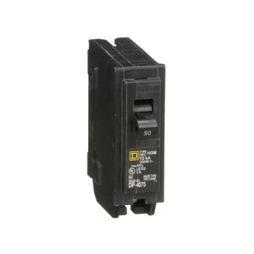 Mini circuit breaker, Homeline, 50A, 1 pole, 120/240VAC, 10kA AIR, standard type, plug in, UL (Mini circuit breaker Homeline) is a Schneider Electric product. Designed for reliable performance and long service life. Available across Iraq — contact us for pricing and delivery options.