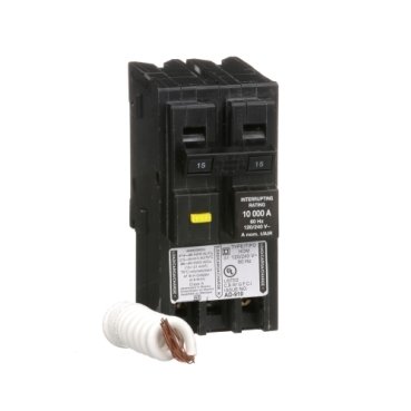 Mini circuit breaker, Homeline, 15A, 2 pole, 120/240VAC, 10kA AIR, ground fault class A, plug in, UL (Mini circuit breaker Homeline) is a Schneider Electric product. Designed for reliable performance and long service life. Available across Iraq — contact us for pricing and delivery options.
