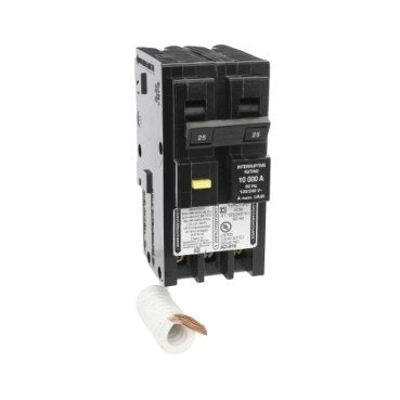 Mini circuit breaker, Homeline, 25A, 2 pole, 120/240VAC, 10kA AIR, ground fault class A, plug in, UL (Mini circuit breaker Homeline) is a Schneider Electric product. Designed for reliable performance and long service life. Available across Iraq — contact us for pricing and delivery options.