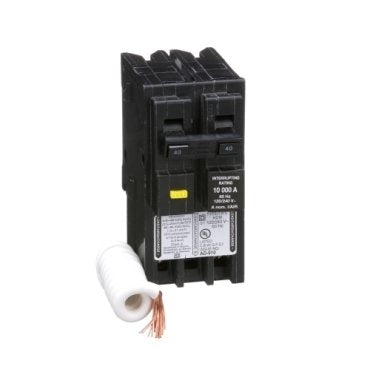 Mini circuit breaker, Homeline, 40A, 2 pole, 120/240VAC, 10kA AIR, ground fault class A, plug in, UL [TAA] (Mini circuit breaker Homeline) is a Schneider Electric product. Designed for reliable performance and long service life. Available across Iraq — contact us for pricing and delivery options.