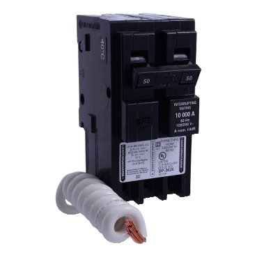 Mini circuit breaker, Homeline, 50A, 2 pole, 120/240VAC, 10kA AIR, ground fault class B, plug in, UL [TAA] (Mini circuit breaker Homeline) is a Schneider Electric product. Designed for reliable performance and long service life. Available across Iraq — contact us for pricing and delivery options.