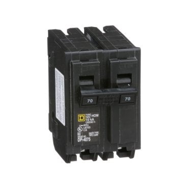 Mini circuit breaker, Homeline, 70A, 2 pole, 120/240VAC, 10kA AIR, standard type, plug in, UL (Mini circuit breaker Homeline) is a Schneider Electric product. Designed for reliable performance and long service life. Available across Iraq — contact us for pricing and delivery options.