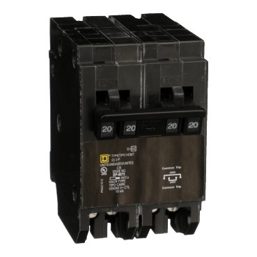 Quad tandem circuit breaker, Homeline, 2 x 2 pole at 20A, 120/240VAC, 10kA AIR, plug in, UL (Quad tandem circuit breaker Homeline) is a Schneider Electric product. Designed for reliable performance and long service life. Available across Iraq — contact us for pricing and delivery options.