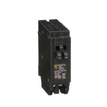 Tandem circuit breaker, Homeline, 1 x 1 pole at 30A, 1 x 1 pole at 20A, 120/240VAC, 10kA AIR, plug in, UL (Tandem circuit breaker Homeline) is a Schneider Electric product. Designed for reliable performance and long service life. Available across Iraq — contact us for pricing and delivery options.