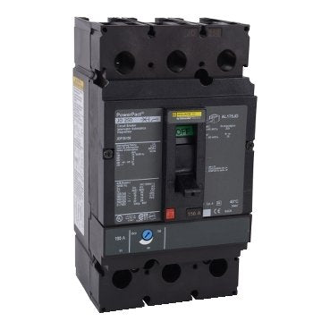 Circuit breaker, PowerPacT J, 150A, 3 pole, 600VAC, 14kA, lugs OFF end, thermal magnetic, 80% (Circuit breaker PowerPacT J) is a Schneider Electric product. Designed for reliable performance and long service life. Available across Iraq — contact us for pricing and delivery options.