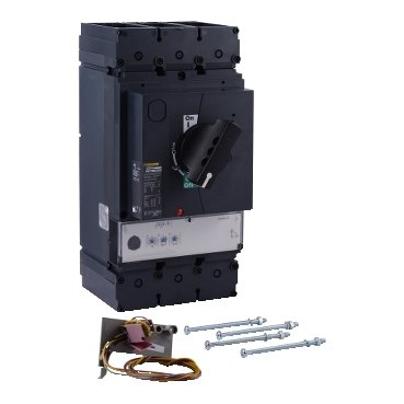 Circuit breaker, PowerPacT L, 400A, 3 pole, 600VAC, 50kA, busbar, MicroLogic 3.3, 80%, rotary handle (Circuit breaker PowerPacT L) is a Schneider Electric product. Designed for reliable performance and long service life. Available across Iraq — contact us for pricing and delivery options.