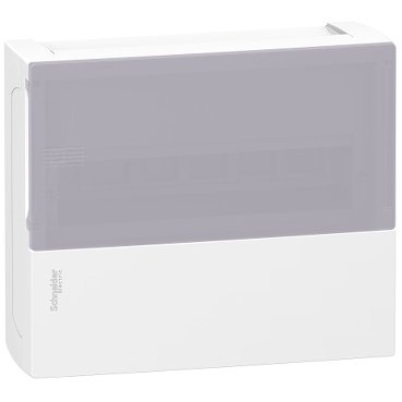 Enclosure, Resi9 MP, surface mounting, 1 row of 12 modules, IP40, translucid door, 1 earth + 1 neutral terminal blocks (Enclosure Resi9 MP) is a Schneider Electric product. Designed for reliable performance and long service life. Available across Iraq — contact us for pricing and delivery options.