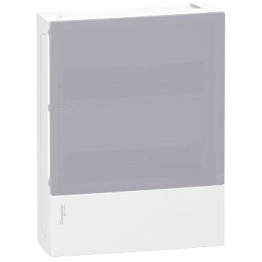 Enclosure, Resi9 MP, surface mounting, 2 rows of 12 modules, IP40, translucid door, 1 earth + 1 neutral terminal blocks (Enclosure Resi9 MP) is a Schneider Electric product. Designed for reliable performance and long service life. Available across Iraq — contact us for pricing and delivery options.