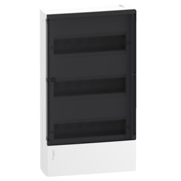 Enclosure, Resi9 MP, surface mounting, 3 rows of 12 modules, IP40, smoked door, 1 earth + 1 neutral terminal blocks (Enclosure Resi9 MP) is a Schneider Electric product. Designed for reliable performance and long service life. Available across Iraq — contact us for pricing and delivery options.