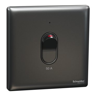 Switch, Unica X, 50A, 250V, 1 gang, 2 pole, with LED, dark grey (Switch Unica X) is a Schneider Electric product. Designed for reliable performance and long service life. Available across Iraq — contact us for pricing and delivery options.