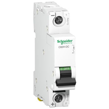 Schneider Electric Acti9 C60H-DC, 1-Pole, 32A, Type C, 250 V dc DC, 6 kA Breaking Capacity