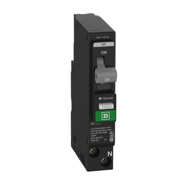 Mini circuit breaker, QO, 20A, 1 pole, 120VAC, 10kA, plug in, combo ARC fault, plug on neutral [TAA] (Mini circuit breaker QO) is a Schneider Electric product. Designed for reliable performance and long service life. Available across Iraq — contact us for pricing and delivery options.